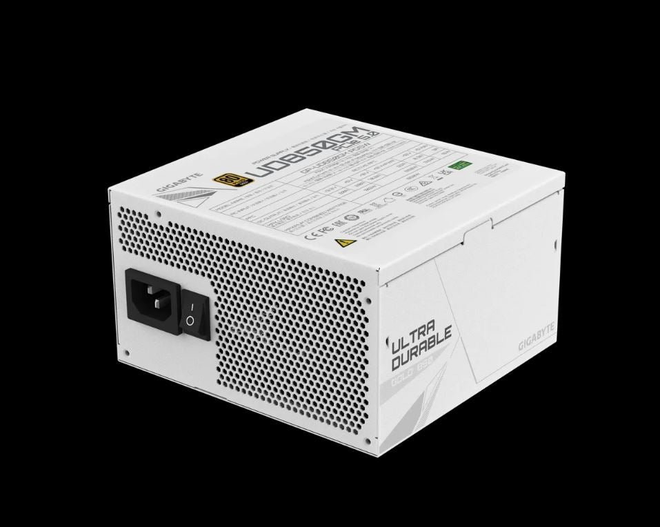 Gigabyte UD850GM PG5 850W ICE ATX PSU Power Supply  80 PLUS GOLD Fan Type 120mm Hydraulic Bearing(HYB)fan  >100,000 hours Gigabyte UD850GM PG5 850W ICE ATX PSU Power Supply  80 PLUS GOLD Fan Type 120mm Hydraulic Bearing(HYB)fan  >100,000 hours
